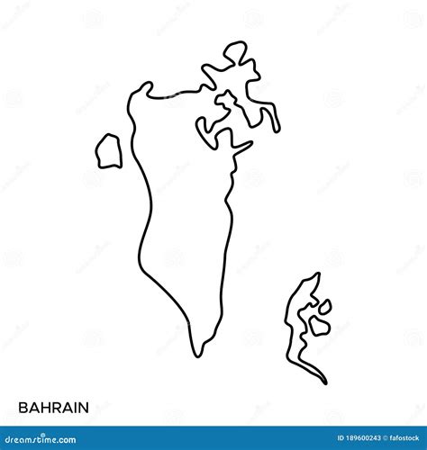 Outline Map Of Bahrain Vector Design Template Editable Stroke Stock