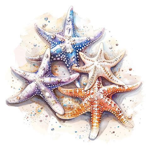 Starfish Clipart Starfish In Beach Printable Watercolor Clipart