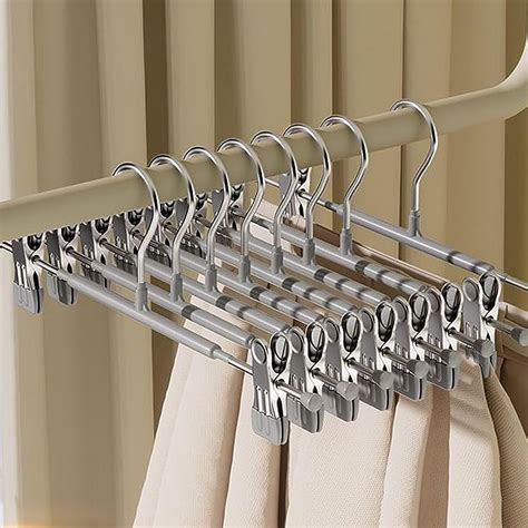 Trouser Hangers 10 Pack Skirt Hangers With Adjustable Non Slip Clips