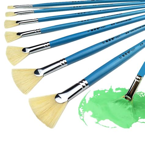 High Quality Bristle Hair Fish Tail Fan Shape Paint Brush 12pcs Artist