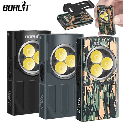 Boruit V Lm Mini Edc Led Keychain Flashlight Type C Rechargeable