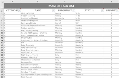 How To Organize Your Life Using 1 Simple Spreadsheet In Excel Plus Free Download Excel Task