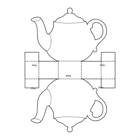 Printable Teapot Box Templates Paper Tea Cups Free Printable Crafts