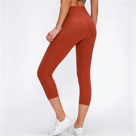 Women Capri Yoga Leggings High Waist Women Yoga Pants Naked Feel Gym Leggings Soft Workout