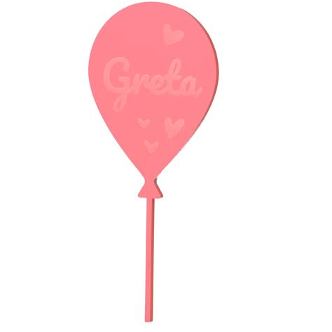 Goodtimes Cake Topper Ballon Herz Rosa Name Acryl B B Party