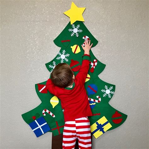 Kids Decorative Felt Tree 30 Ornaments Felt Christmas Tree Diy