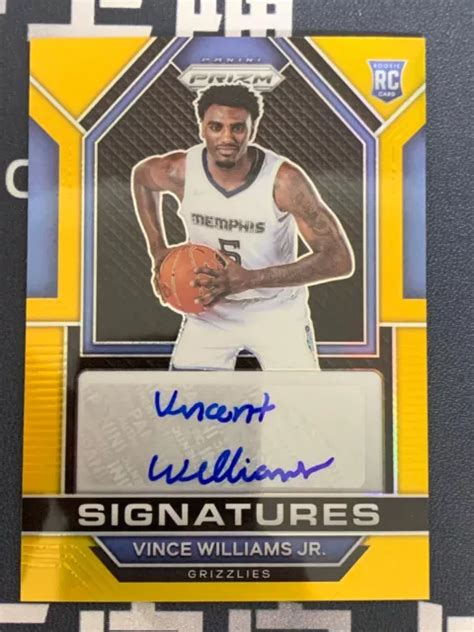 2022 23 PANINI PRIZM réfracteur or recrue auto Vince Williams JR 10 10