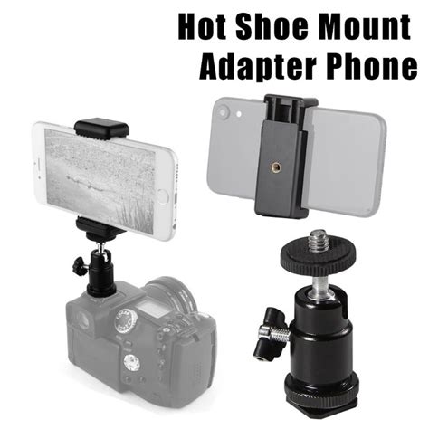 Universal Camera Flash Hot Shoe Mount Adapter Phone Tripod Holder Clip Cold Shoe Adjustable