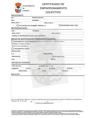 Certificado De Empadronamiento Colectivo Fill Online Printable