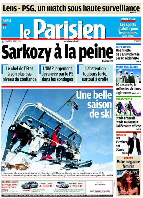 Journal Le Parisien France Les Unes Des Journaux De France Dition