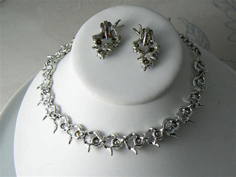 Vintage Bsk Ab Necklace And Earrings Set - Vintage Lane Jewelry