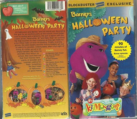 Barney's Halloween Party (Blockbuster Exclusive) VHS | Halloween party ...