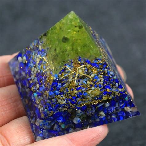 Stunning Lapis Lazuli Orgone Pyramid With Amethyst Orgone Pyramids