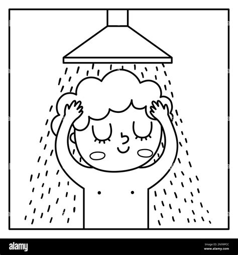 Boy Taking A Shower Banque D Images Noir Et Blanc Alamy