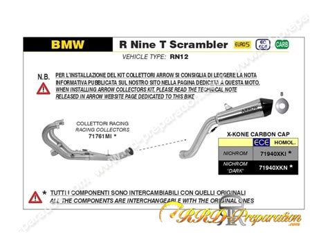 Ligne Compl Te Arrow X Kone Pour Bmw R Nine T Scrambler De