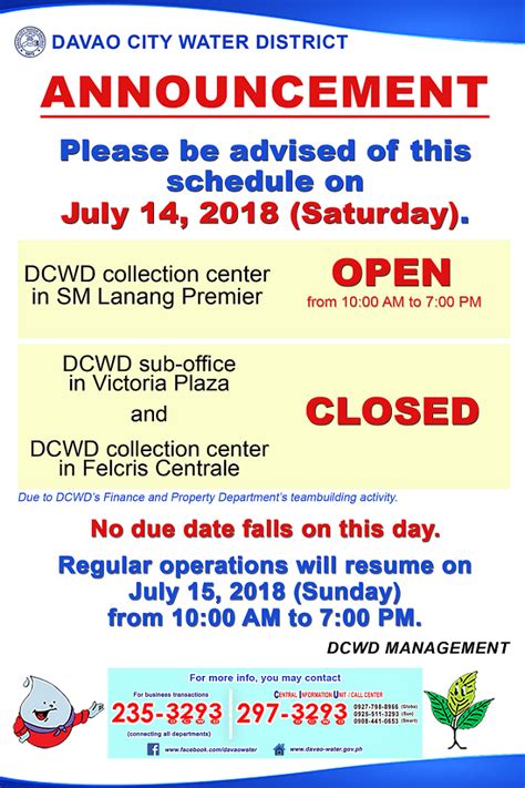 Dcwd Victoria Plaza Sub Office And Felcris Centrale Collection Center