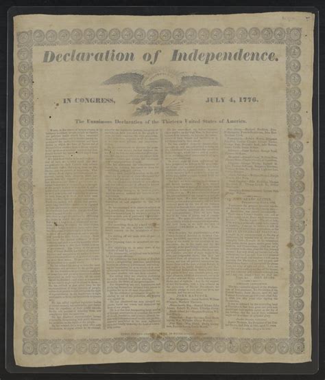 Declaration Of Independence In Congress July 4 1776 The Unanimous