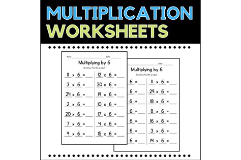 Multiplying By 6 Worksheets Graphic By Atlasart · Creative Fabrica