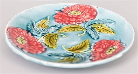 Antique 19th Century French Majolica Floral Plate For Sale At 1stdibs