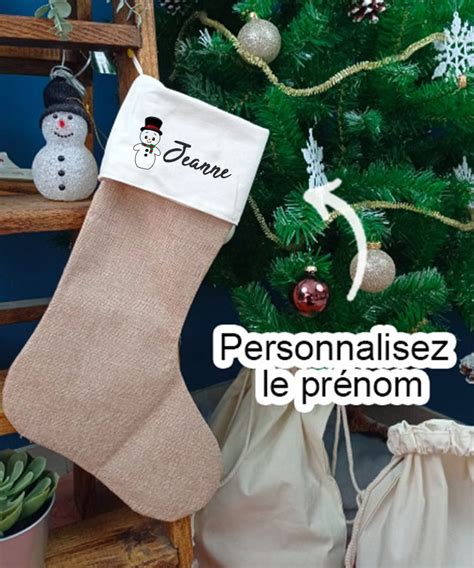 Chaussette Noel Bonhomme De Neige L Atelier Textile