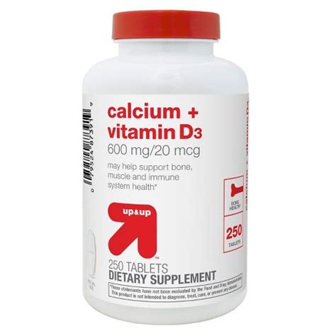 Calcium And Vitamin D3 Dietary Supplement Tablets - Up&Up™ : Target