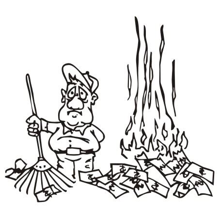 burning money clipart - Clip Art Library