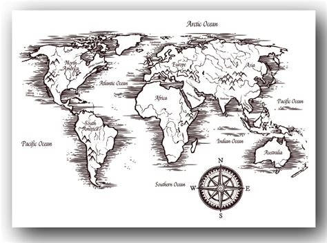 World Geography Black And White