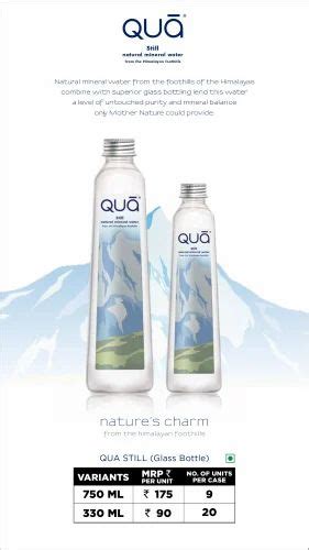 Transparent Qua Natural Mineral Water Glass For Drinking