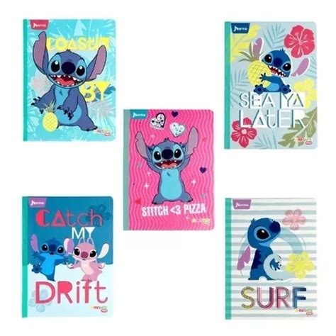 Cuaderno Cosido Cuadriculado Stitch X5 Unidades Cuotas sin interés