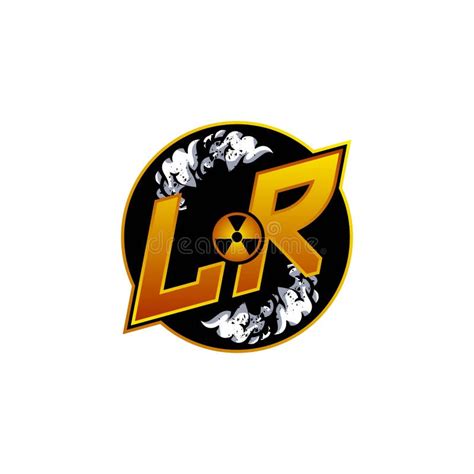 Lr Logo Monogram Esport Gaming With Gas Shape Design Stock Vector