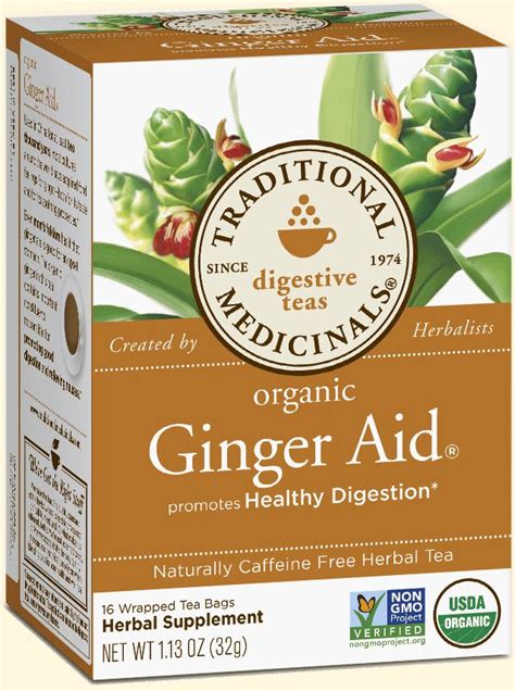 Ginger Aid Traditional Medicinals Tea For Digestion Herbalism