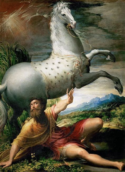 Parmigianino Conversazione Di San Paolo Dipinto A Olio Su Tela Di