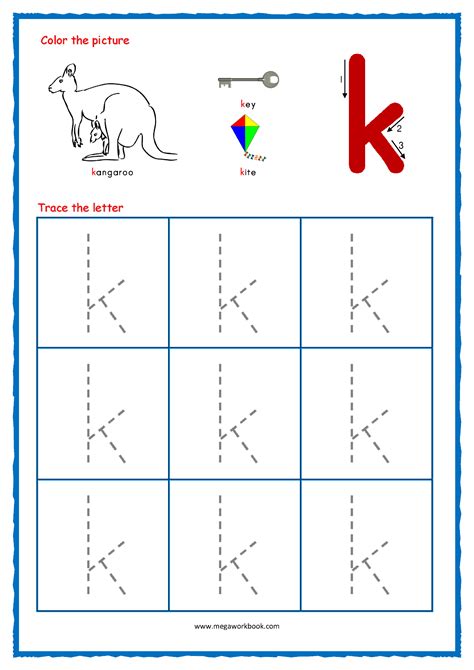 K Tracing Worksheet