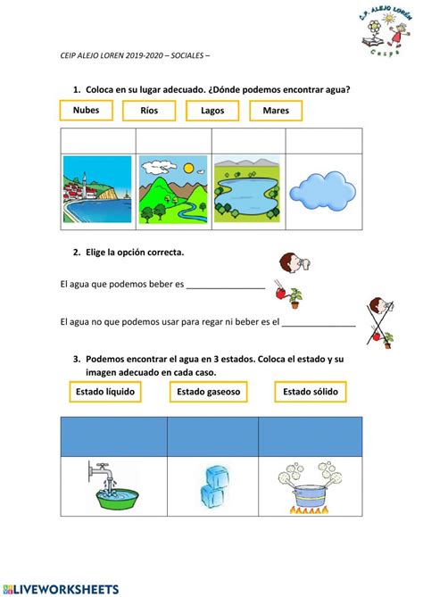 Ficha Online De El Agua Para Tercero Primaria Puedes Hacer Los