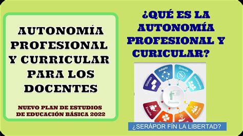 Autonomía profesional y curricular del Plan de Estudios de la educación