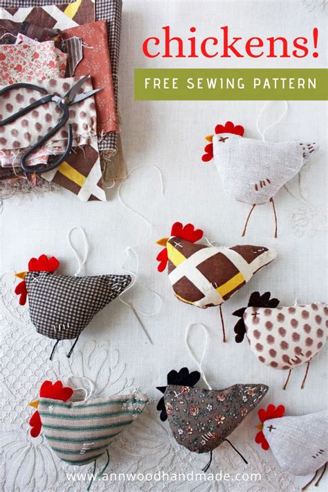 Chicken Ornament Free Sewing Pattern Ann Wood Handmade Chicken