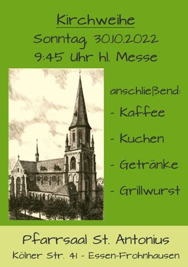 Kirchweihfest Am 30 10 Pfarrei St Antonius