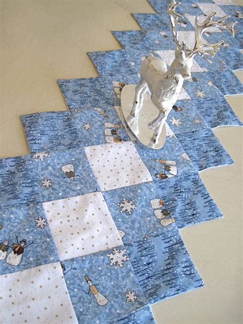 Rustic Winter Snowman Table Runner By Collectionsofcloth On Etsy