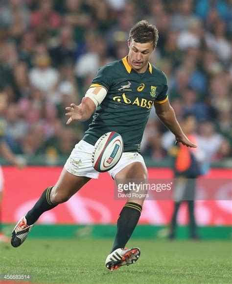 News Photo Handre Pollard Of South Africa Kicks The Ball Rugby