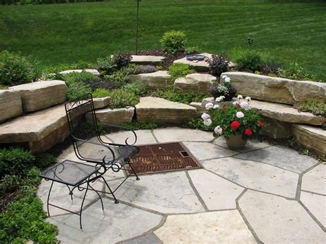 Flagstone Fire Pit Area | Fire Pit Design Ideas