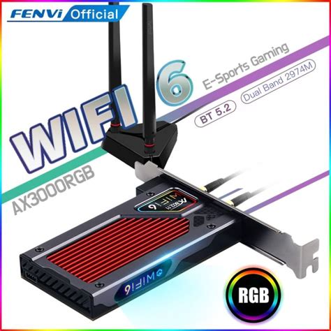 Fenvi 3000mbps 6 Pci E 52บลูทูธคู่อะแดปเตอร์ Rgb การ์ด Pcie เล่นเกมไร้สาย24g5g 80211ax Wi Fi