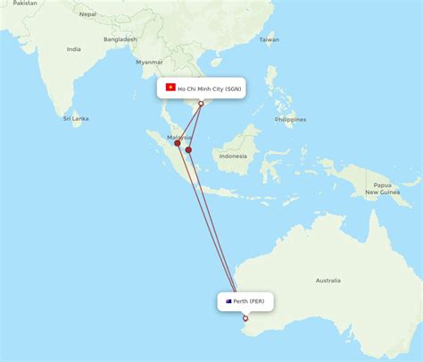 All Flight Routes From Perth To Ho Chi Minh City PER To SGN Flight