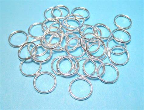 Pcs Of Bright Silver Plated Soldered Jump Ring Mm Ga Link Closed