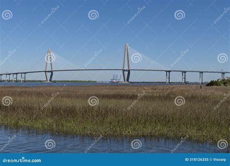 Arthur Ravenel Bridge Or Cooper Bridge Stock Image Image Of Famous