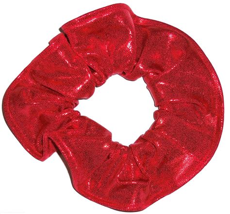 Red Metallic Spandex Hair Scrunchie Fabric Scrunchies By Sherry