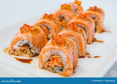 Japo Skiej Kuchni Nigiri Rolki Ososiowy Suszi Obraz Stock Obraz