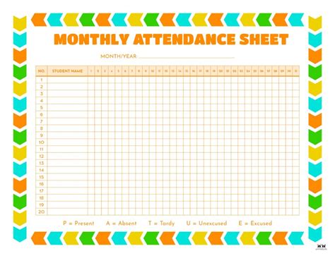 23 Free Printable Attendance Sheet Templates [word Excel] 51 Off