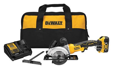 DEWALT Circular Saw Kit, 4 1/2 in Blade Dia., Left Blade Side, Bevel ...