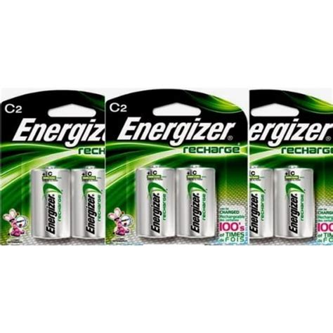 3 Energizer Rechargeable C Nimh Batteries 2 Pack