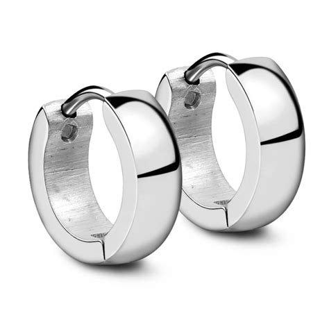 Punk Gold Stainless Steel Hoop Earrings Simple Style Circle Hoop